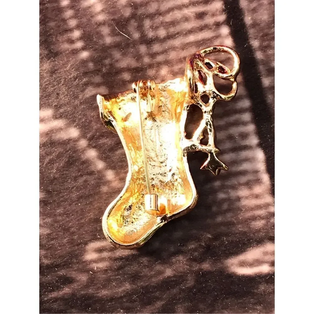 Crystal Christmas Stocking Brooch‎